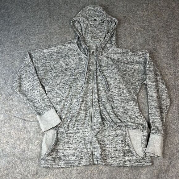Athleta Blissful CYA Jacket Womens Large Full Zip Heather Gray Hoodie Athletic - Picture 1 of 11